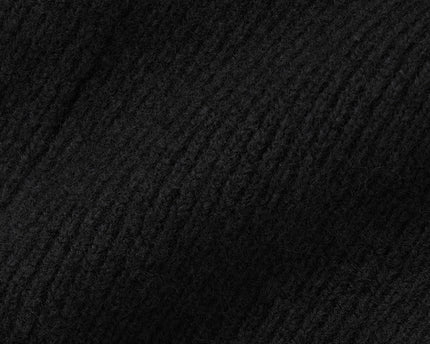 Wool Cashmere Ribbed Noble Short - Black