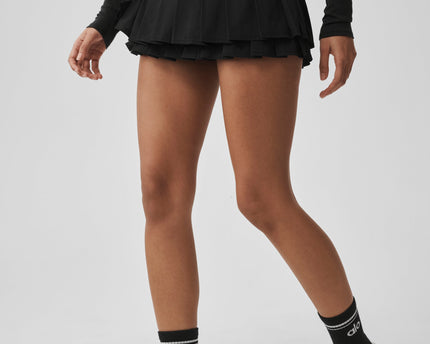 Double Or Nothing Tennis Skirt - Black