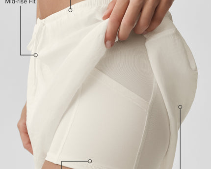 Semi-Sheer Golden Hour Tennis Skirt - Ivory