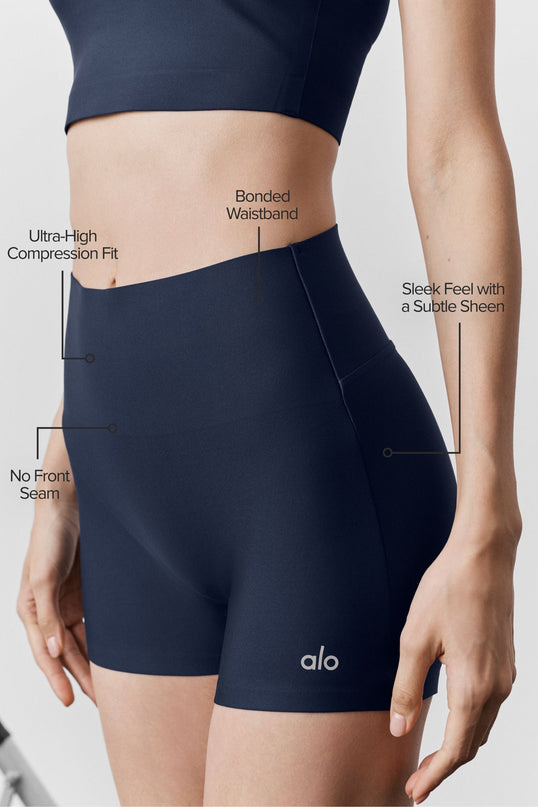 3' Airlift High-Waist Sleek Short - Navy