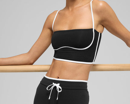 Airbrush Streamlined Bra Tank - Black/White