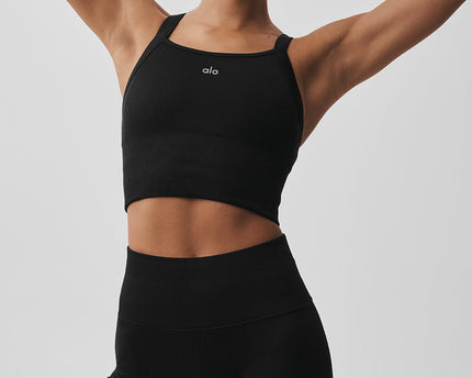 Seamless Ribbed Favorite Bra Tank - Black