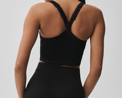 Seamless Ribbed Favorite Bra Tank - Black
