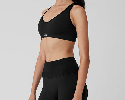 Seamless Ribbed Favorite Bra - Black