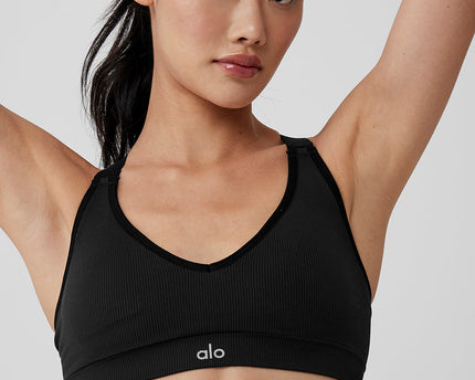 Seamless Ribbed Favorite Bra - Black