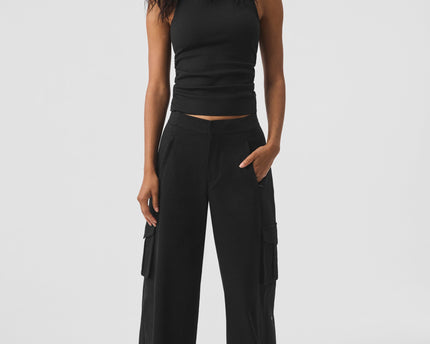 Ribbed En Pointe Tank - Black