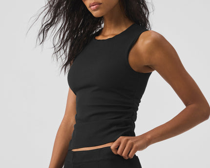 Ribbed En Pointe Tank - Black