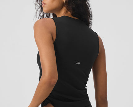 Ribbed En Pointe Tank - Black