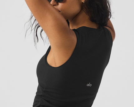 Ribbed En Pointe Tank - Black