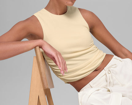 Ribbed En Pointe Tank - Candlelight Yellow