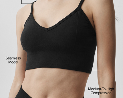 Seamless Modal Ribbed Delight Bralette - Black
