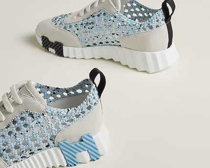 Sneakers Hermès bleu clair / blanc