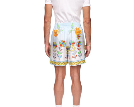 Yoruba Flowers Silk Shorts