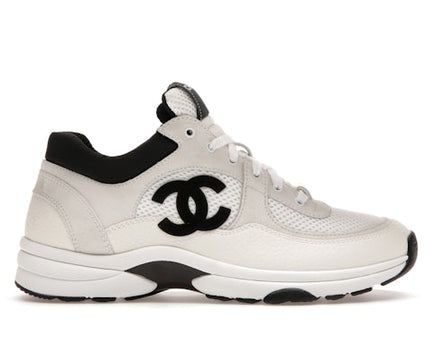 Chanel Low daim blanc/noir
