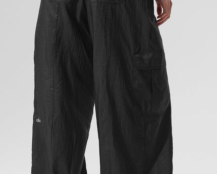Sheer Game Time Wide Leg Jogger - Black